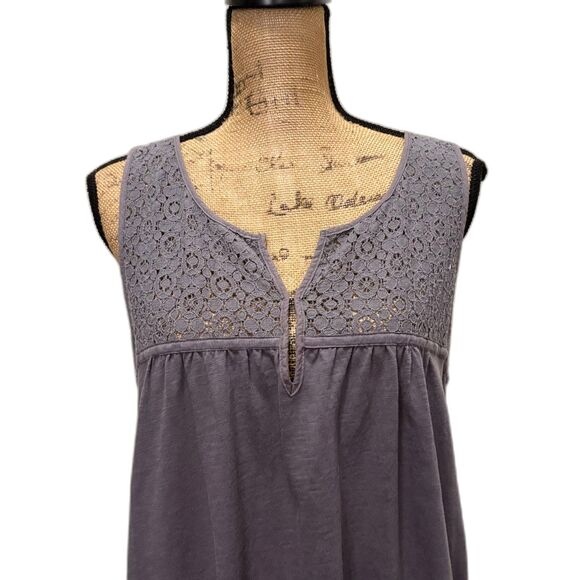 J. Crew Lace Tank Shift Dress Dusty Purple Cotton Beachy Minimalist Size Medium - Picture 2 of 7